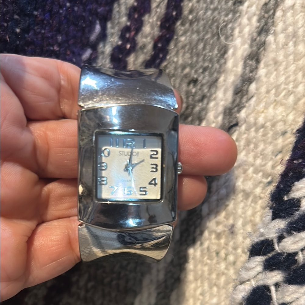 Studio 2 Silver Rectangular Cuff Watch - image 1